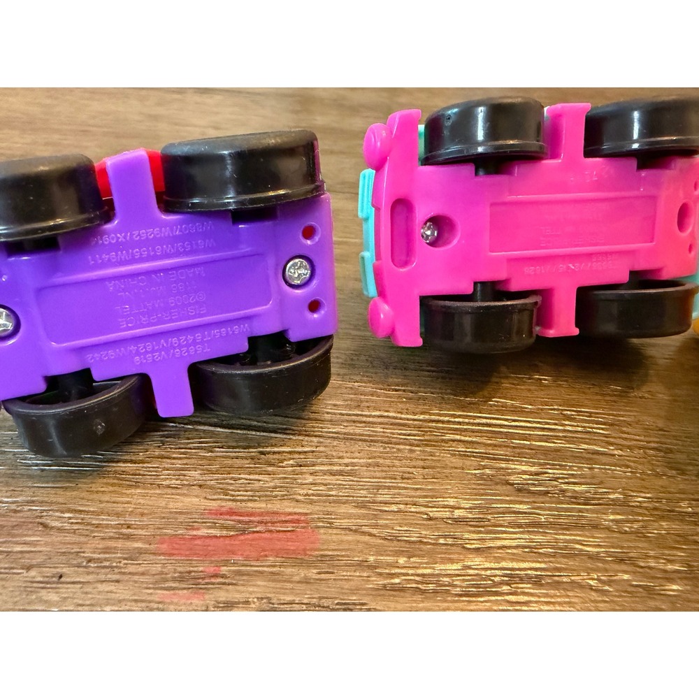 Fisher Price Little People Wheelies Unisex OS Toy Car Lot Construction Pink Teal - Picture 6 of 8